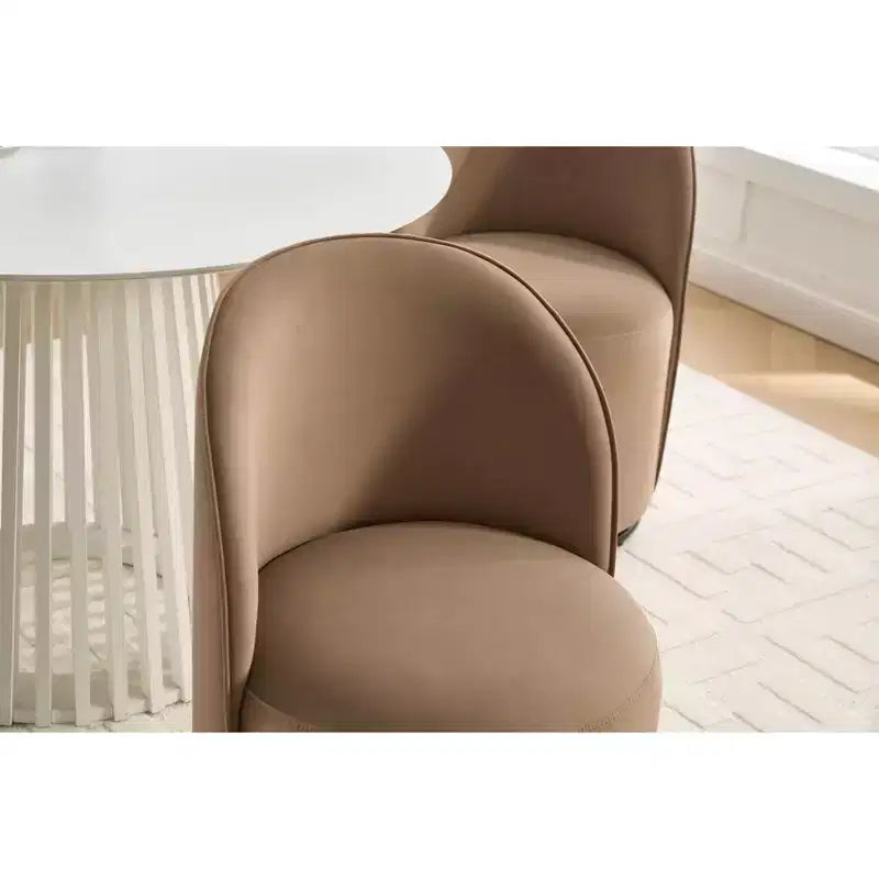 Chaises de salle à manger pivotantes à 360° en velours avec coussins épais, Fauteuil crapaud rembourré
