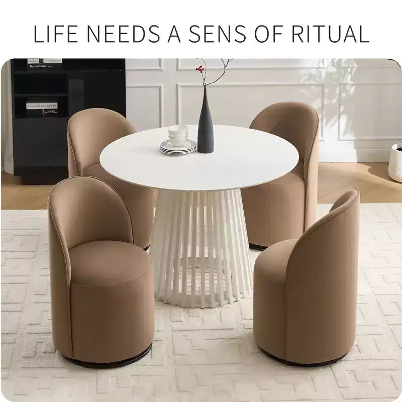Chaises de salle à manger pivotantes à 360° en velours avec coussins épais, Fauteuil crapaud rembourré