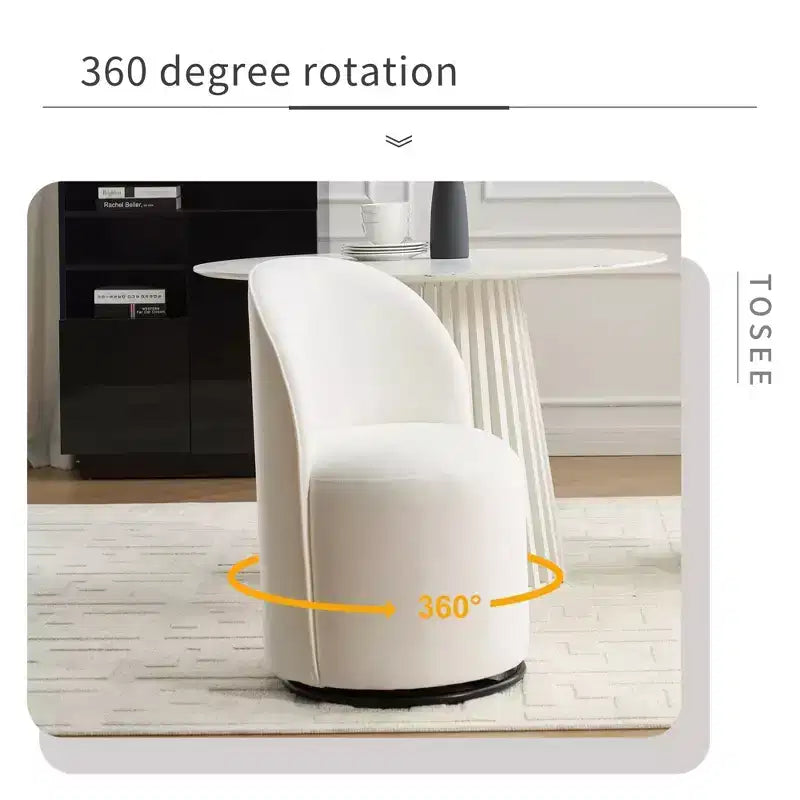 Chaises de salle à manger pivotantes à 360° en velours avec coussins épais, Fauteuil crapaud rembourré