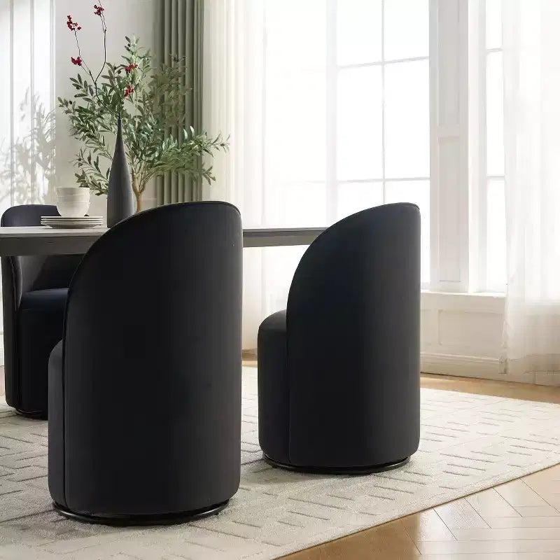 Chaises de salle à manger pivotantes à 360° en velours avec coussins épais, Fauteuil crapaud rembourré
