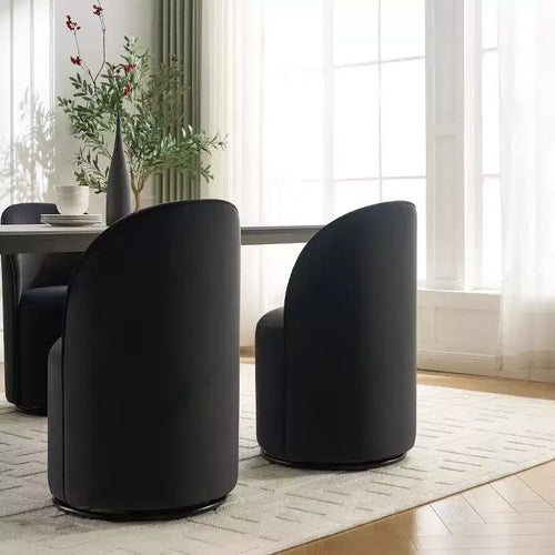 Chaises de salle à manger pivotantes à 360° en velours avec coussins épais, Fauteuil crapaud rembourré