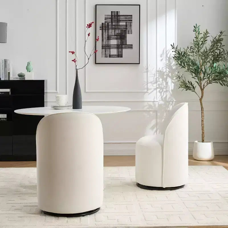 Chaises de salle à manger pivotantes à 360° en velours avec coussins épais, Fauteuil crapaud rembourré