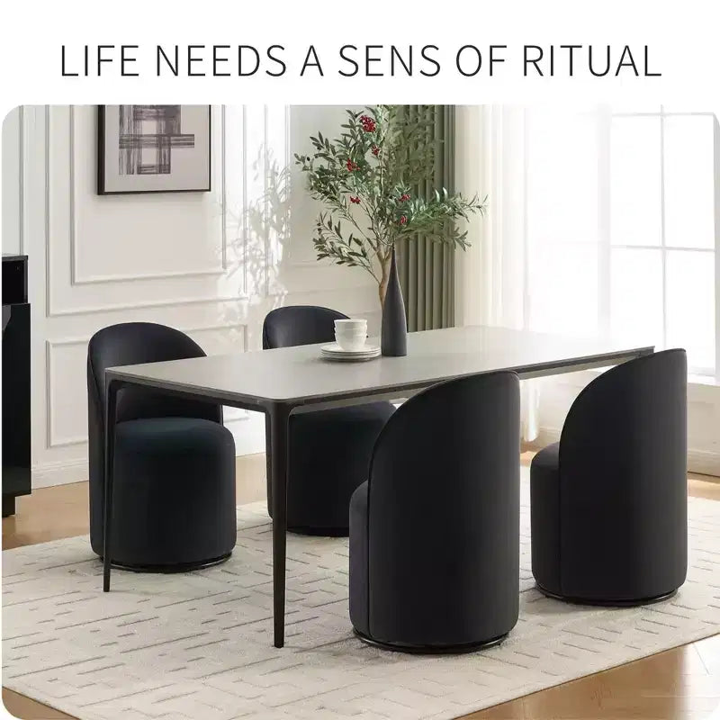 Chaises de salle à manger pivotantes à 360° en velours avec coussins épais, Fauteuil crapaud rembourré