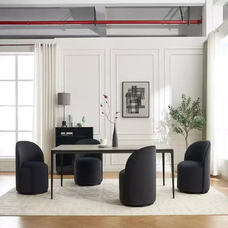 Chaises de salle à manger pivotantes à 360° en velours avec coussins épais, Fauteuil crapaud rembourré