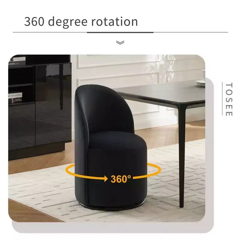 Chaises de salle à manger pivotantes à 360° en velours avec coussins épais, Fauteuil crapaud rembourré
