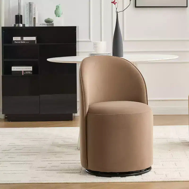 Chaises de salle à manger pivotantes à 360° en velours avec coussins épais, Fauteuil crapaud rembourré