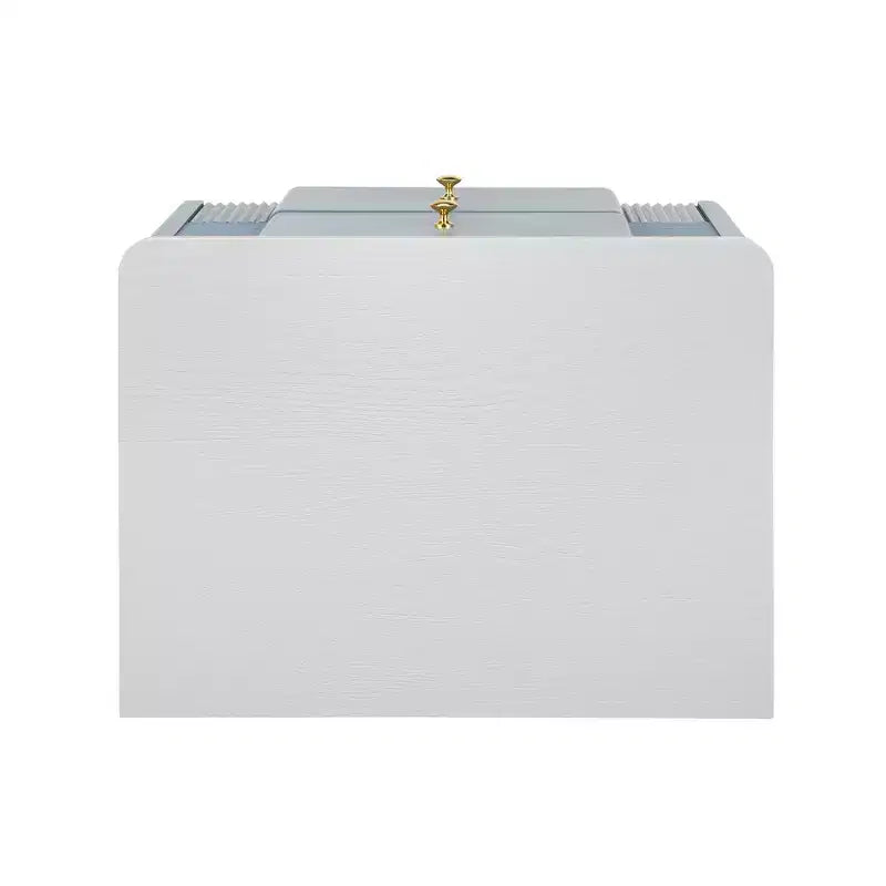 Table de chevet minimaliste moderne avec 2 tiroirs, poignées dorées et design texturé