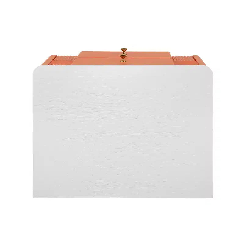 Table de chevet minimaliste moderne avec 2 tiroirs, poignées dorées et design texturé