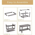 31,5 Table basse industrielle moderne avec rangement à 2 niveaux, table rectangulaire compacte en MDF et panneaux de particules pour salon et bureau