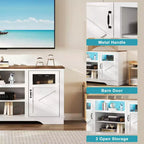 Meuble TV de ferme pour téléviseurs de 65 po, 87,4 cm de haut avec rangement et éclairage DEL