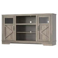 GustoWave Farmhouse TV Media Console Table for up to 65 Inch TV, 34.4 Tall TV Stand with Storage & LED Light