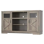 GustoWave Farmhouse TV Media Console Table for up to 65 Inch TV, 34.4 Tall TV Stand with Storage & LED Light