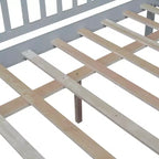 Lit de repos en bois de taille standard avec deux tiroirs Gris
