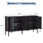 Buffet bahut de 149,86 cm, meuble bar à café pour entrée avec étagères réglables, buffet de sol en bois, console multimédia