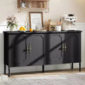 59 Sideboard Buffet Cabinet, Entryway Coffee Bar Cabinet with Adjustable Shelves, Wooden Floor Cupboard Cabinet, Media Console Table