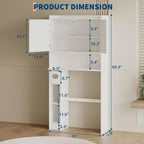Meuble de Rangement au-dessus des Toilettes, Organisateur de Salle de Bain au-dessus des Toilettes avec Support de Papier et Étagères Réglables, Étagère de Toilettes Gain de Place