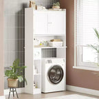 Meuble de Rangement au-dessus des Toilettes, Organisateur de Salle de Bain au-dessus des Toilettes avec Support de Papier et Étagères Réglables, Étagère de Toilettes Gain de Place