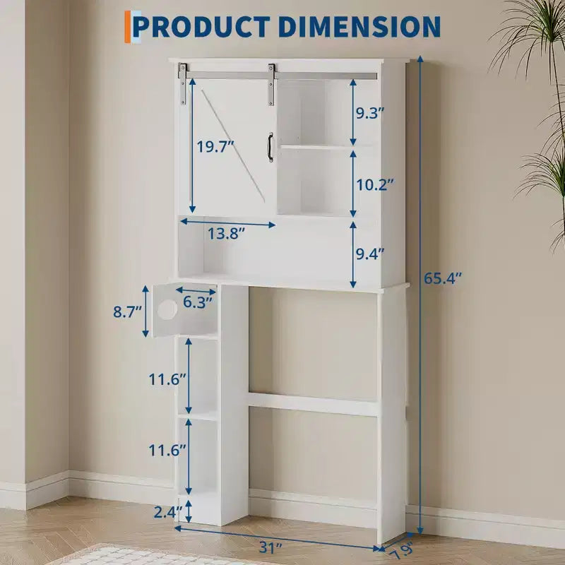 Meuble de Rangement au-dessus des Toilettes, Organisateur de Salle de Bain au-dessus des Toilettes avec Support de Papier et Étagères Réglables, Étagère de Toilettes Gain de Place