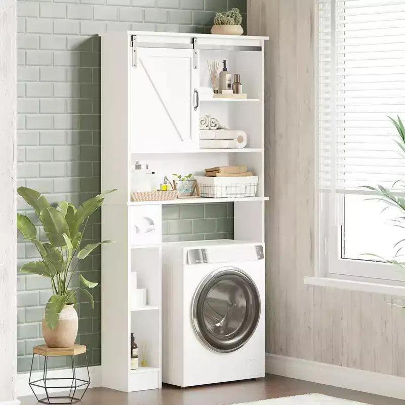 Meuble de Rangement au-dessus des Toilettes, Organisateur de Salle de Bain au-dessus des Toilettes avec Support de Papier et Étagères Réglables, Étagère de Toilettes Gain de Place