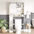 Over The Toilet Storage Cabinet, Bathroom Above Toilet Cabinet Organizer Paper Holder & Adjustable Shelves, Space Saving Toilet Rack