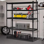 Étagères utilitaires réglables à 5 niveaux, étagères de garage en métal robustes de 907 kg, étagères de rangement, unités d'étagères autoportantes