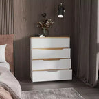 Commode à 4 tiroirs avec tiroirs spacieux et plateau robuste en bois manufacturé