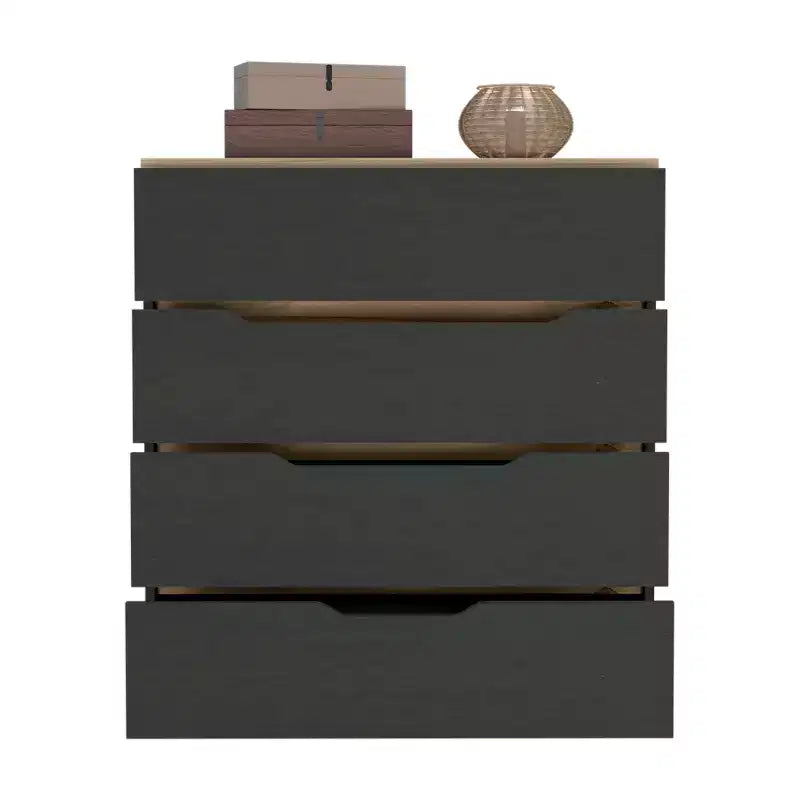 Commode à 4 tiroirs avec tiroirs spacieux et plateau robuste en bois manufacturé