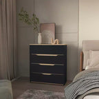Commode à 4 tiroirs avec tiroirs spacieux et plateau robuste en bois manufacturé