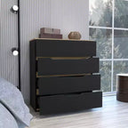 Commode à 4 tiroirs avec tiroirs spacieux et plateau robuste en bois manufacturé