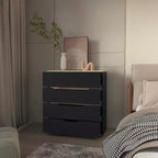 Okak 4-Drawer Dresser Ample Storage with Spacious Drawers, Sturdy Manufactured Wood, Superior Top for Versatile Home Spaces