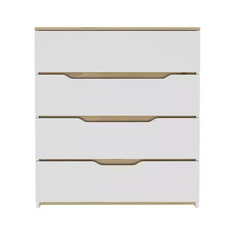 Commode à 4 tiroirs avec tiroirs spacieux et plateau robuste en bois manufacturé