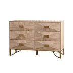 Okak Light Wood 6-Drawer Dresser & Chest Modern Design with Smooth Sliding Drawers for Living Room/Bedroom/Entryway Storage