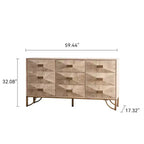 Commode et chiffonnier en bois clair à 6 tiroirs avec tiroirs coulissants fluides