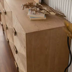 Commode et chiffonnier en bois clair à 6 tiroirs avec tiroirs coulissants fluides