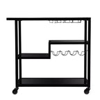 Holly & Martin Zephs Bar Cart - Black with Smoked Mirror - SEI