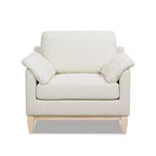 Jennifer Taylor Home Pasadena 36 Wide Modern Farmhouse Accent Arm Chair in Flax White