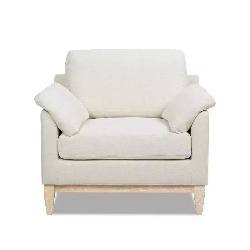 Jennifer Taylor Home Pasadena 36 Wide Modern Farmhouse Accent Arm Chair in Flax White