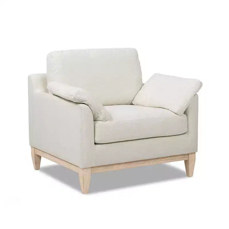 Fauteuil d'appoint moderne 36" de style ferme, blanc lin