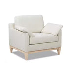 Fauteuil d'appoint moderne 36" de style ferme, blanc lin