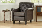 Christopher Knight Home Veronica Contemporary Bonded Leather Tufted Club Chair with Rolled Arm Design