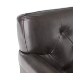 Fauteuil club contemporain capitonné en cuir reconstitué avec accoudoirs arrondis