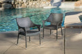 MAYEERTY Gray PE Wicker Stackable Armchair 1 Piece Weather Resistant Space Saving for Patio