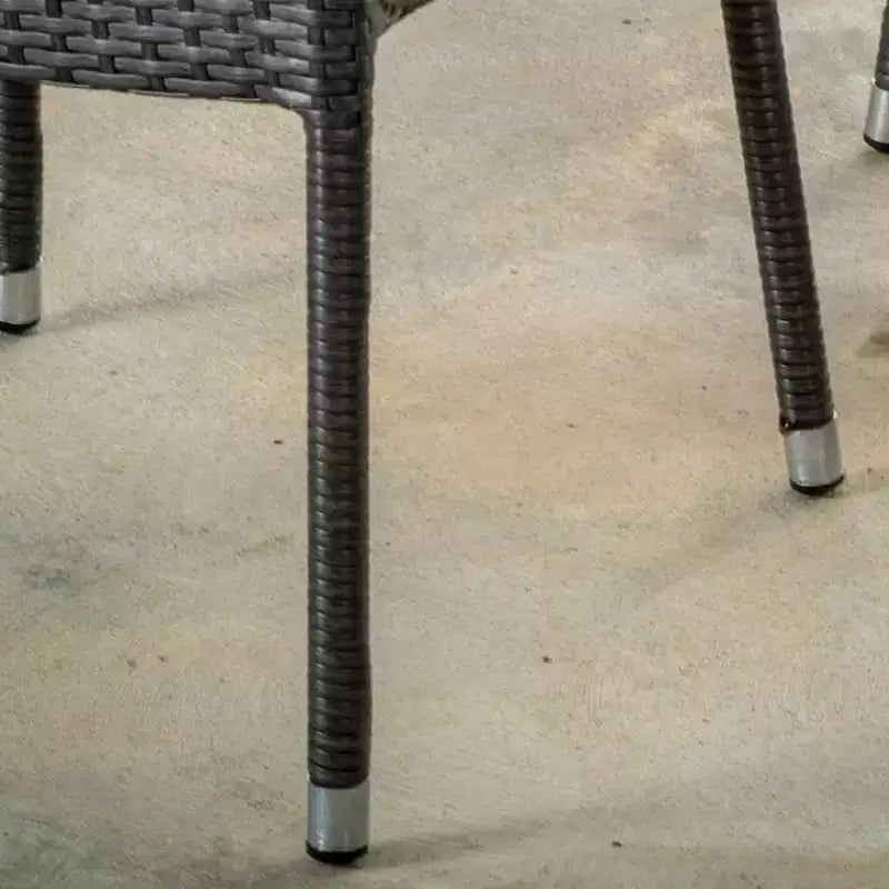 Fauteuil empilable en rotin PE gris, résistant aux intempéries, peu encombrant pour le patio