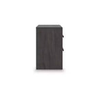 Table de chevet 2 tiroirs avec tiroirs coulissants fluides, finition anthracite