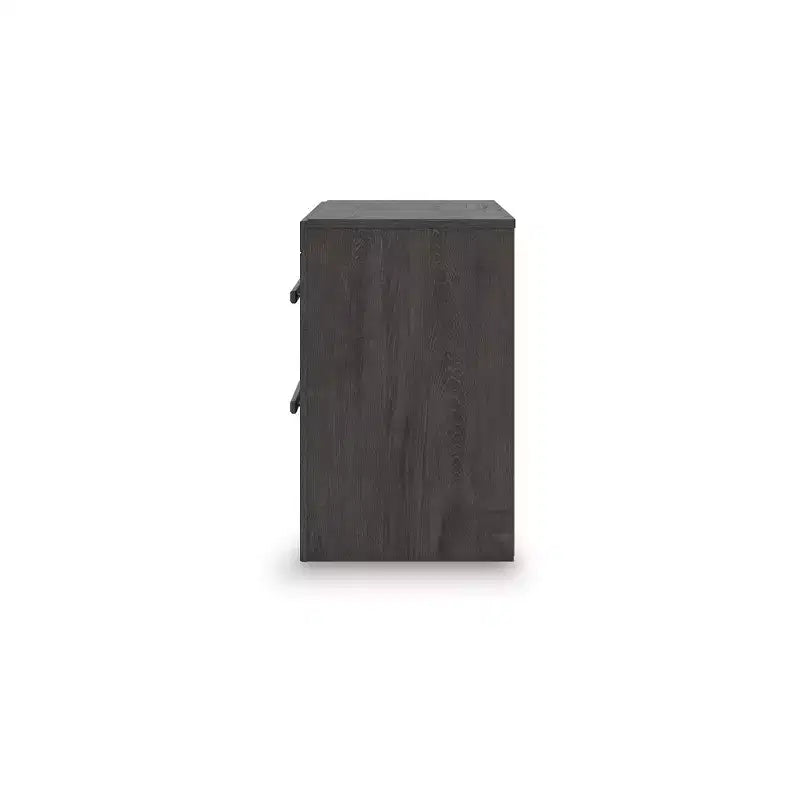 Table de chevet 2 tiroirs avec tiroirs coulissants fluides, finition anthracite