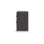 Table de chevet 2 tiroirs avec tiroirs coulissants fluides, finition anthracite
