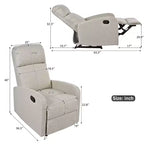 Fauteuil inclinable rembourré contemporain avec dossier réglable à 3 angles