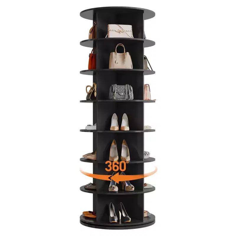 GustoWave 7 Tier Rotating Shoe Rack Tower, Free Standing Spinning Shoes Organizer, 360Revolving Vertical Shoe Display, Round Shoes Storage Rack