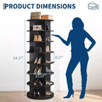 Tour à chaussures rotative à 360° à 7 niveaux, peut contenir 42 paires, autoportante