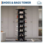 Tour à chaussures rotative à 360° à 7 niveaux, peut contenir 42 paires, autoportante